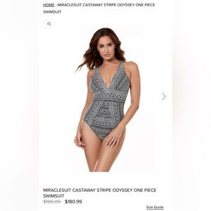 GUC Miraclesuit Castaway Stripe Odyssey One Piece Swimsuit